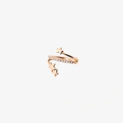 Alternative view of Anello stellina a spirale in oro rosa con diamanti.