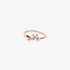 Alternative view of Anello farfalla in oro rosa 9K con diamanti
