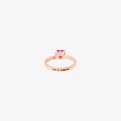 DAC3001 HEART DSR9R 030 Dodo heart ring rose gold synthetic ruby white diamonds