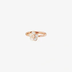 Alternative view of Anello fiore in oro rosa 9K con diamante