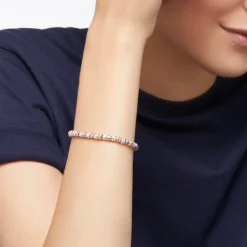 Alternative view of Bracciale granelli in argento 925 e oro rosa 9K