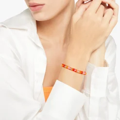 Alternative view of Bracciale rondelle in argento dorato oro rosa 18K e plastica riciclata