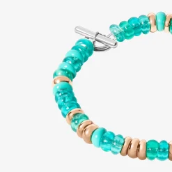 Alternative view of Bracciale rondelle in argento dorato oro rosa 18K e plastica riciclata