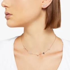 DCC2005 BFLYS BAZ9R 110 Dodo butterfly necklace 9k rose gold white diamonds blue sapphires