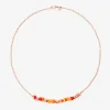 DCC2008 RONDE RORAG 010 Dodo rondelle necklace 18k rose gold plated silver rondelles 18k rose gold plated silver recycled plastic red