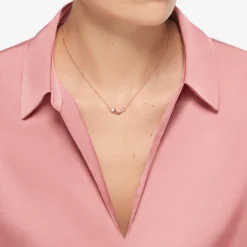 DCC3003 KNOT0 DB09R 100 Dodo nodo necklace 9k rose gold white diamond