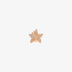 Alternative view of Orecchino stud stellina in oro rosa con diamanti.