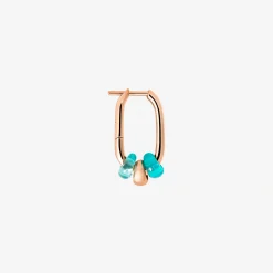 Orecchino rondelle in argento dorato oro rosa 18K. Mezzo paio.