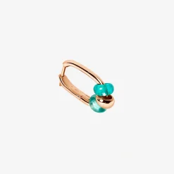 Alternative view of Orecchino rondelle in argento dorato oro rosa 18K. Mezzo paio.