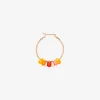 DHC2006 RONDE RORAG 010 Dodo rondelle earring 18k rose gold plated silver rondelle 18k rose gold plated silver recycled plastic red