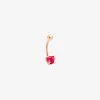 DHC3013 PRCNG SR0OR 020 Dodo curved barbell heart earring piercing 18k rose gold synthetic ruby
