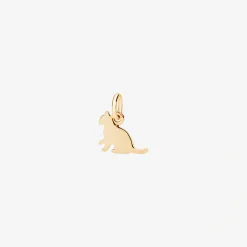 Ciondolo gatto in oro giallo 18K.