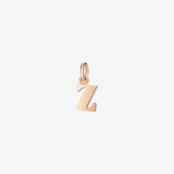 Ciondolo lettera "Z" in oro rosa. Modello grande.