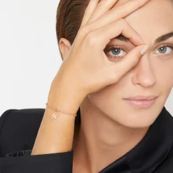 Ciondolo stellina in oro rosa con diamanti. 9 DMB5003 STARS DBR9R 130 Dodo precious star charm 9k rose gold brown diamonds