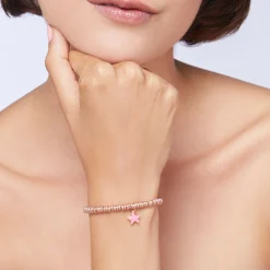 DMB6002 STARS RSF9R 110 Dodo star charm 9k rose gold pink enamel