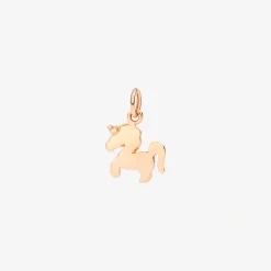 Ciondolo unicorno in oro rosa 9K.