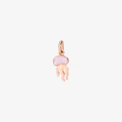 Ciondolo medusa in oro rosa 9K e smalto lilla perlato.