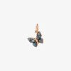 DMC2016 BFLYS ZA09R 010 Dodo butterfly charm 9k rose gold 14 blue sapphires black cord included