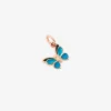 DMC2022 BFLYS EBL9R 010 Dodo butterfly charm 9k rose gold blue enamel black cord included