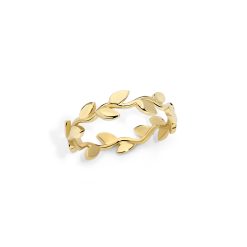 Anello Flora con foglie lastra