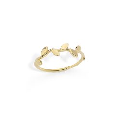 Anello Flora con foglie lastra